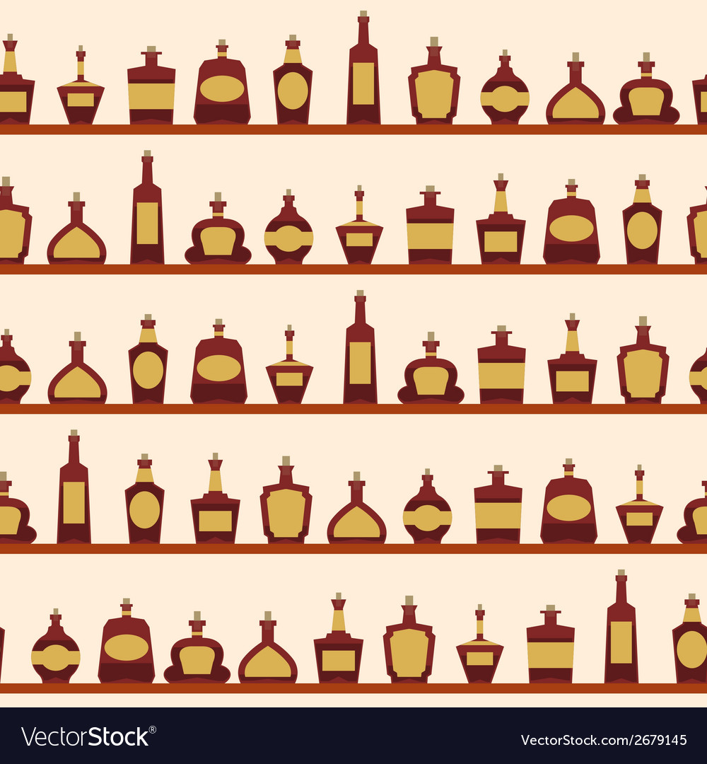 Seamless pattern with bottles