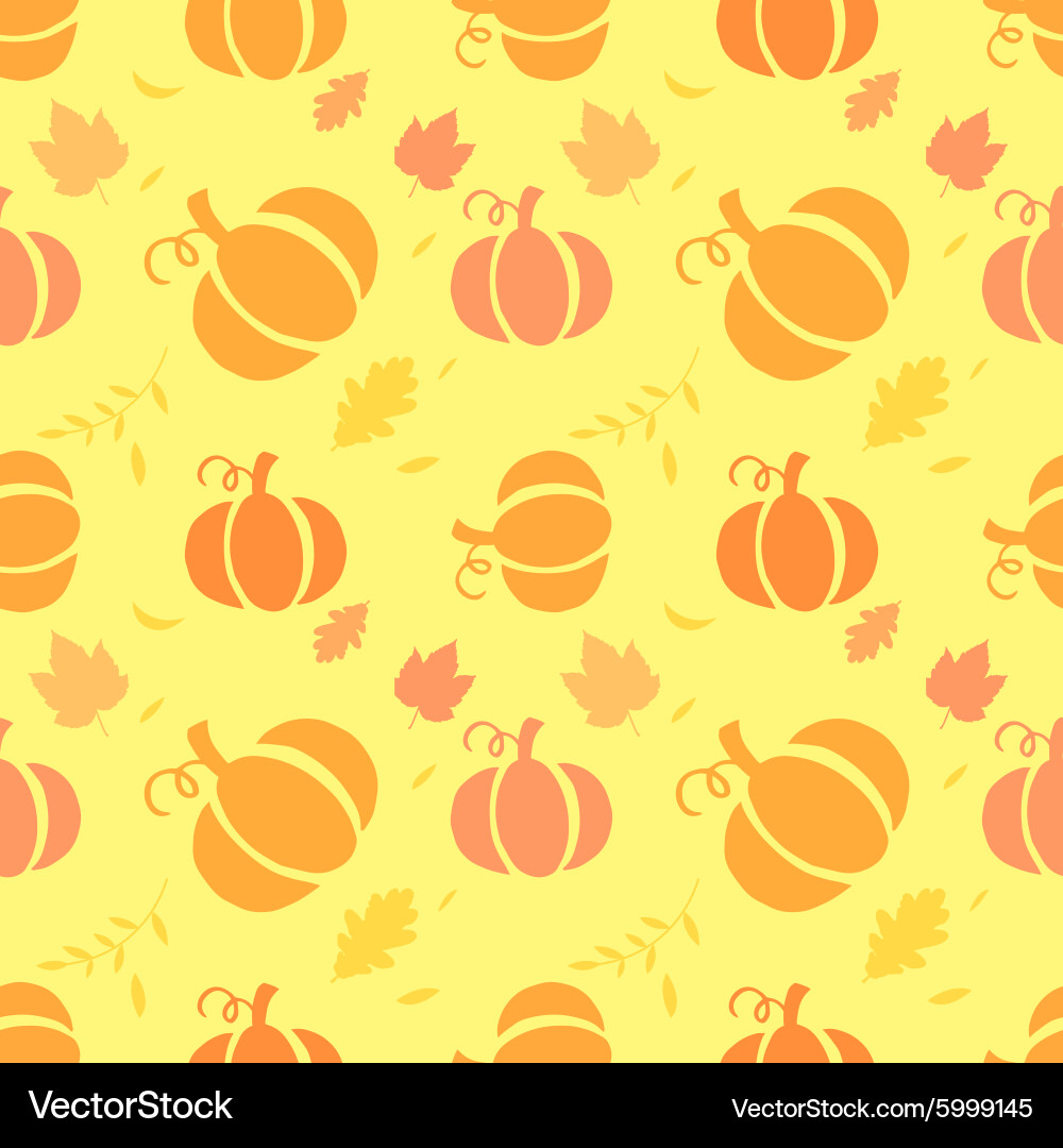 Seamless pattern with pumpkins Royalty Free Vector Image