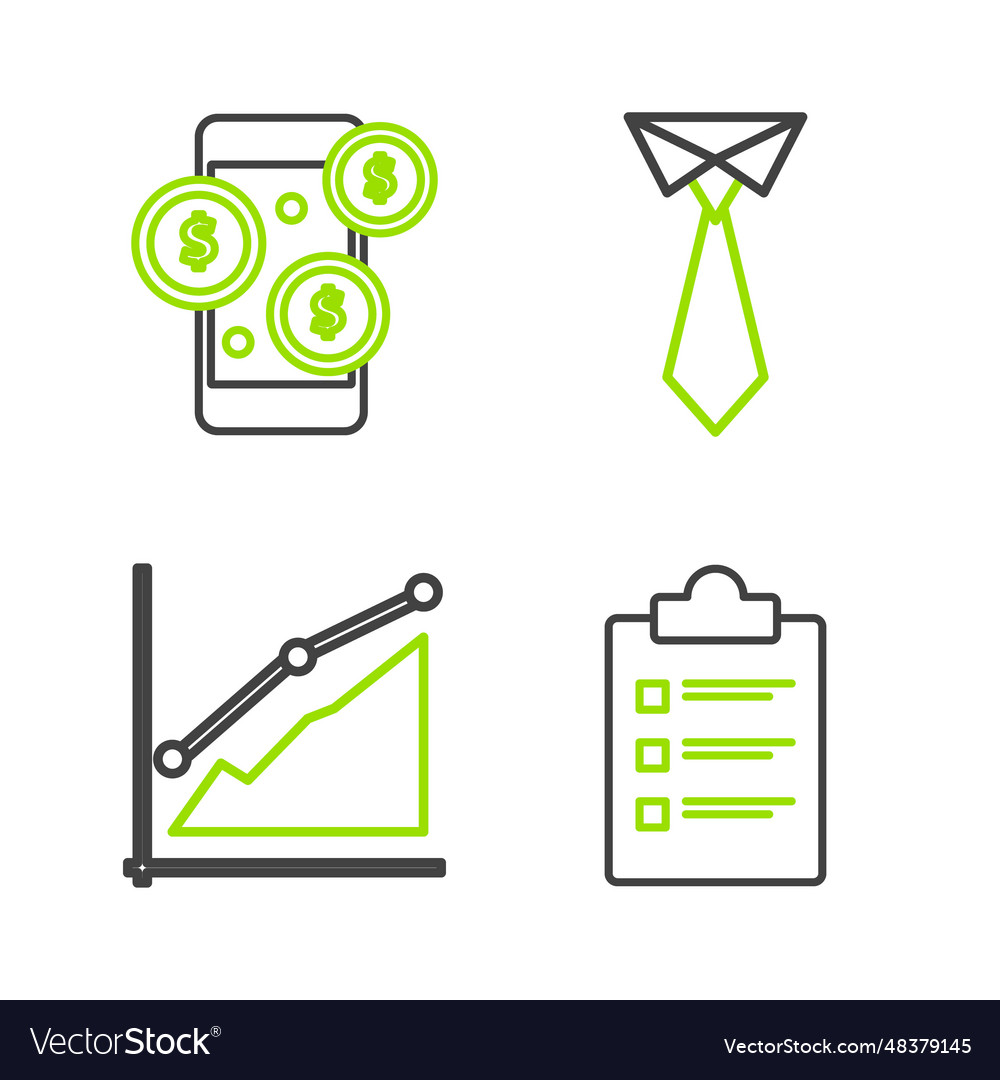 Set line clipboard with checklist pie chart vector image Set line clipboard with checklist pie chart