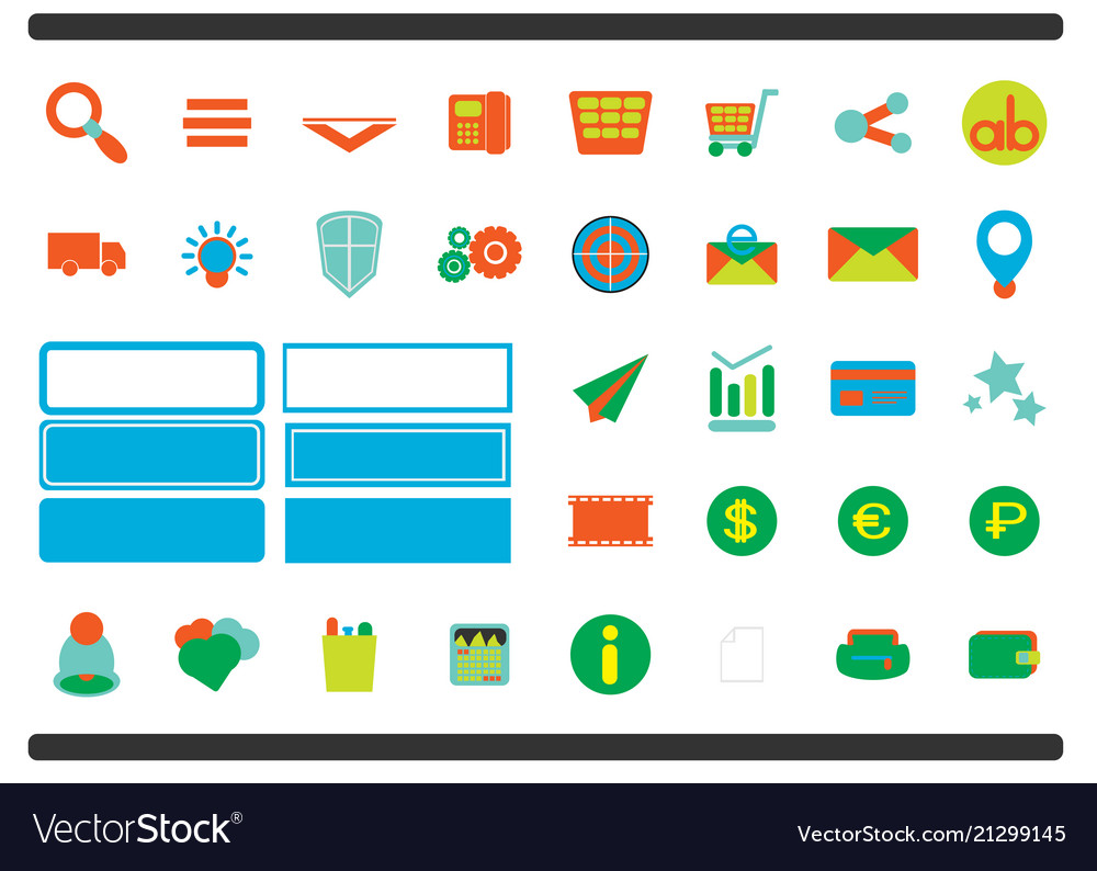 Set of icons for a website or landing page