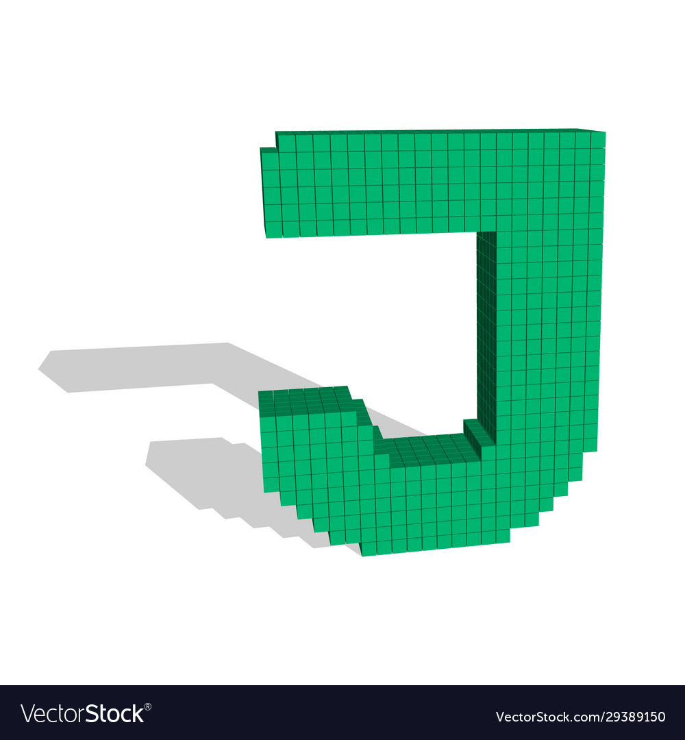 3d pixelierte Großbuchstabe j