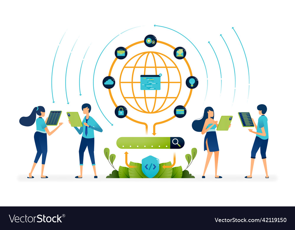 Access internet network that is encrypted vector image Access internet network that is encrypted