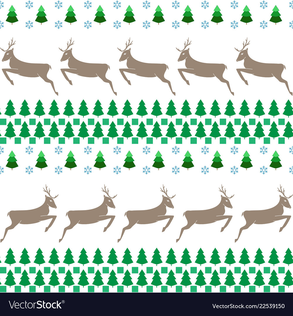 Deer and tree seamless pattern fashion graphic