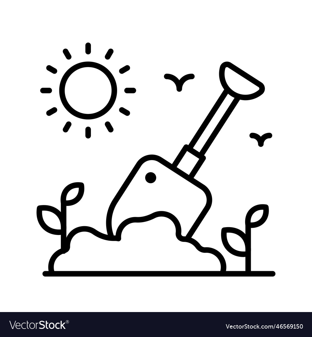 Digging outline icon style