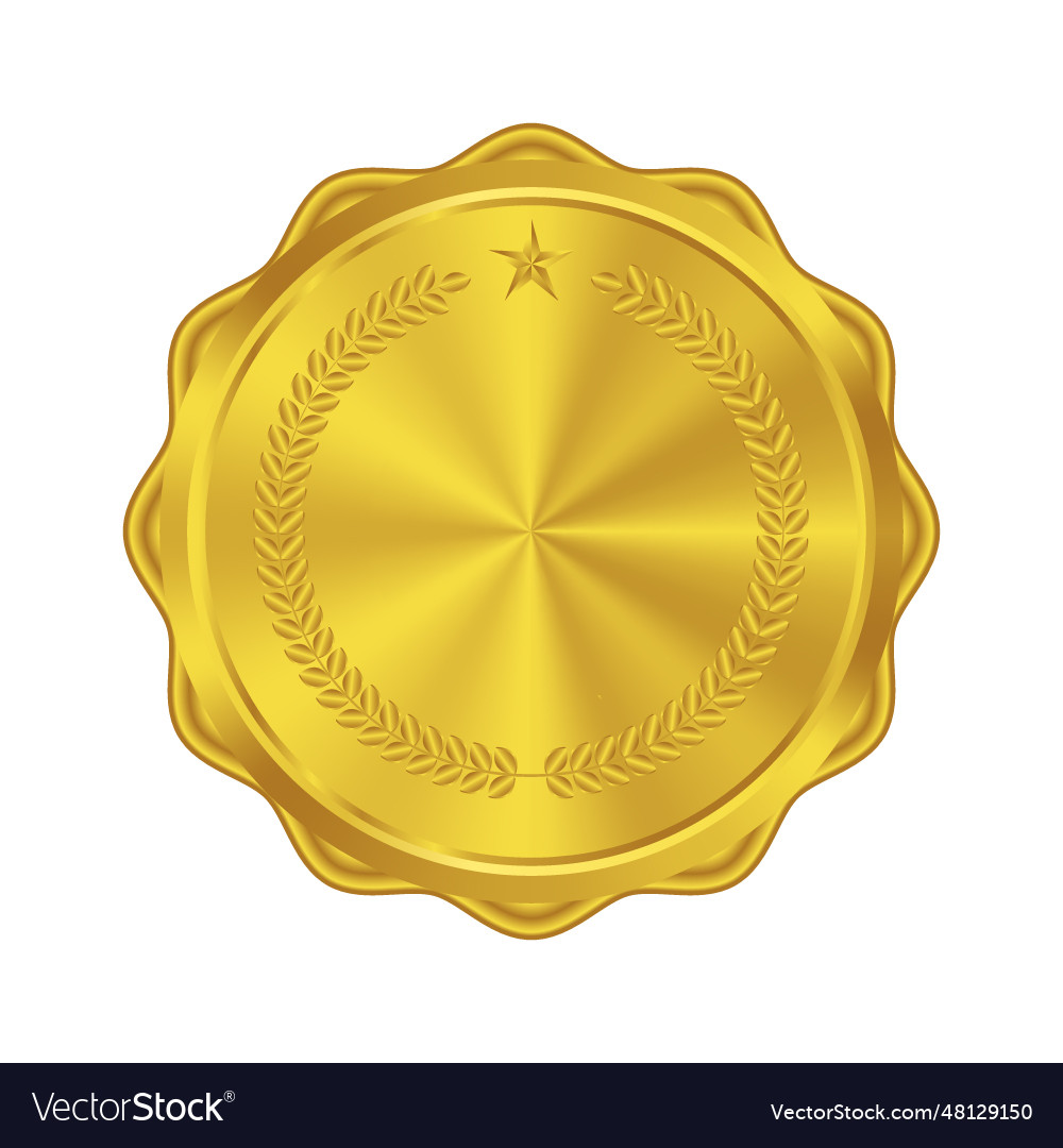 Golden badge stamp on white background luxury se Vector Image