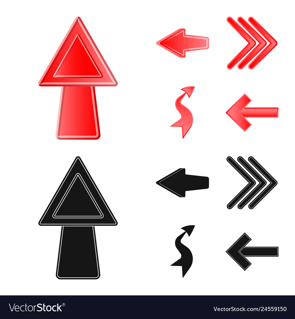 Isolated object of element and arrow symbol vector image Isolated object of element and arrow symbol