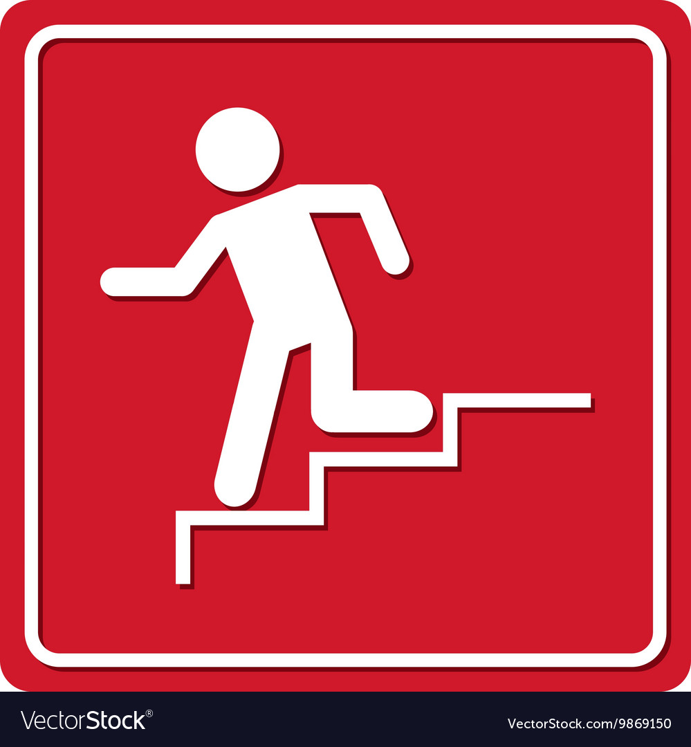 Man running stairs emergency icon
