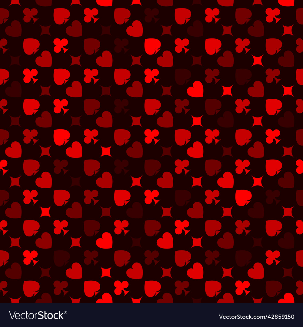 Playing cards suits seamless patterns vector image Playing cards suits seamless patterns