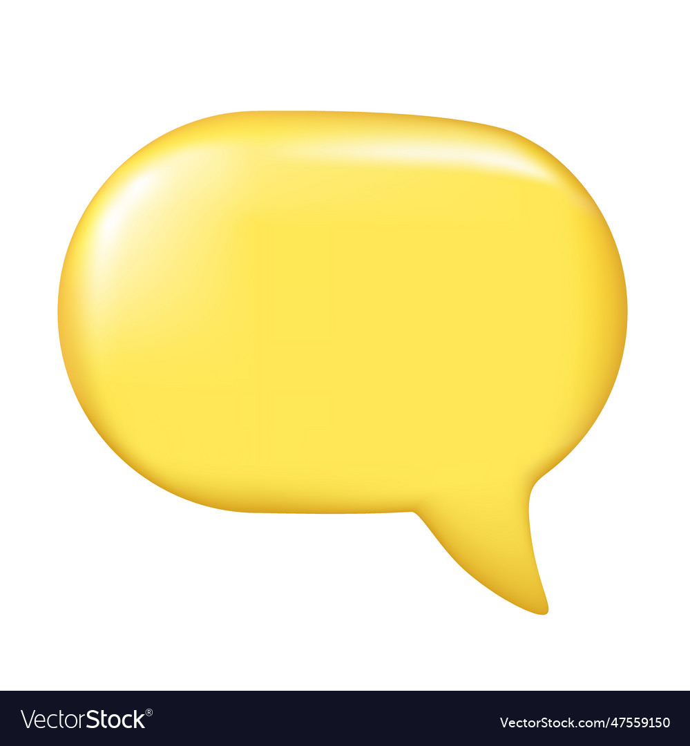 Realistic 3d glossy speech bubble text message