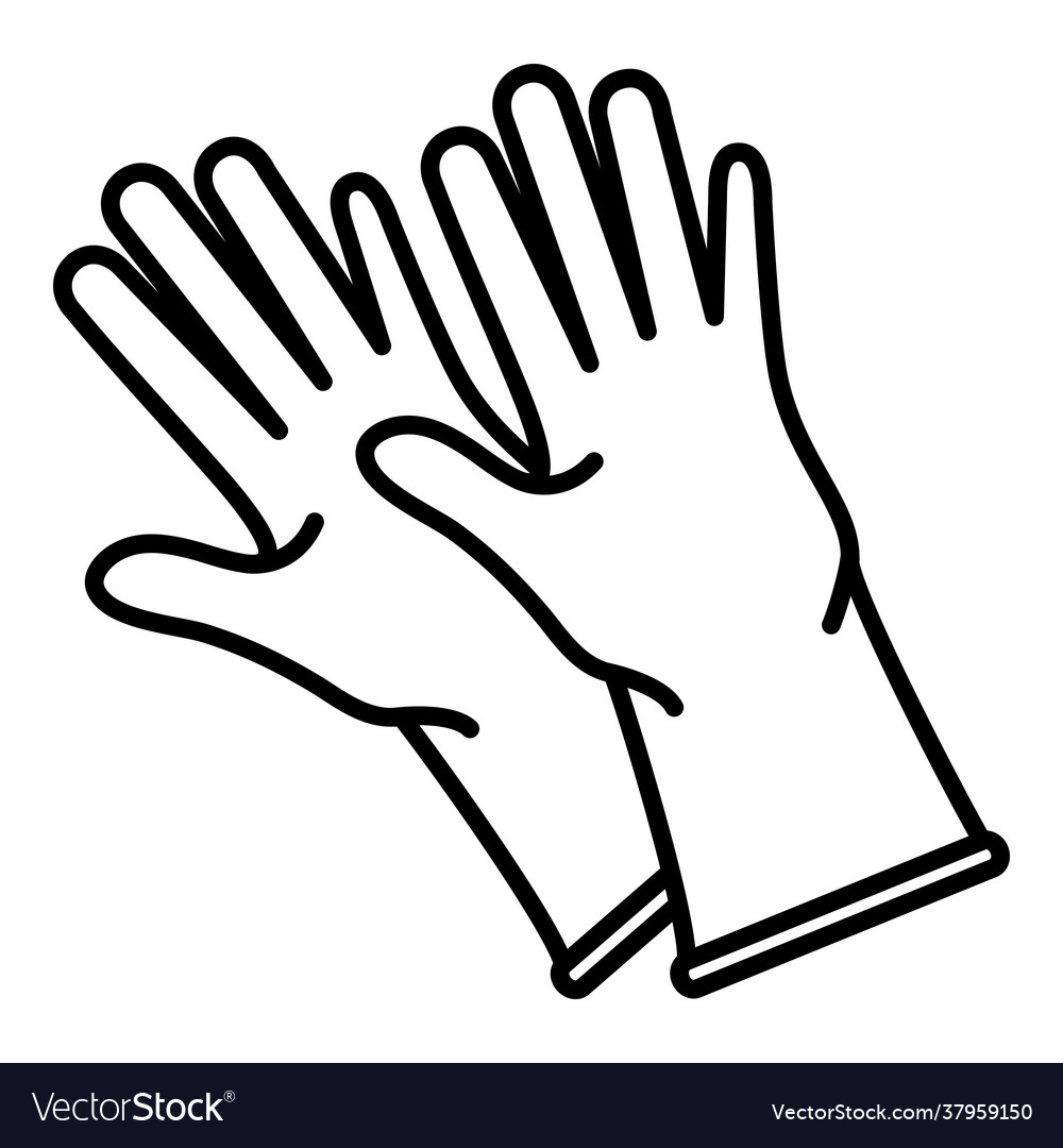 Rubber gloves icon on white background Royalty Free Vector