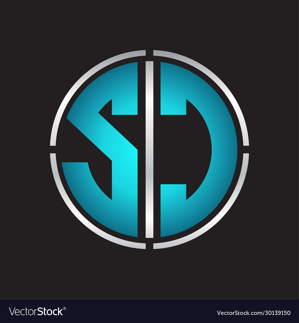 Sc logo initial with circle line cut design