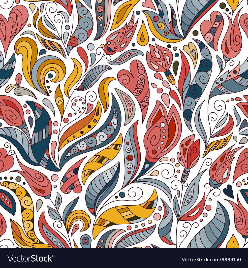 Seamless color pattern of spirals swirls
