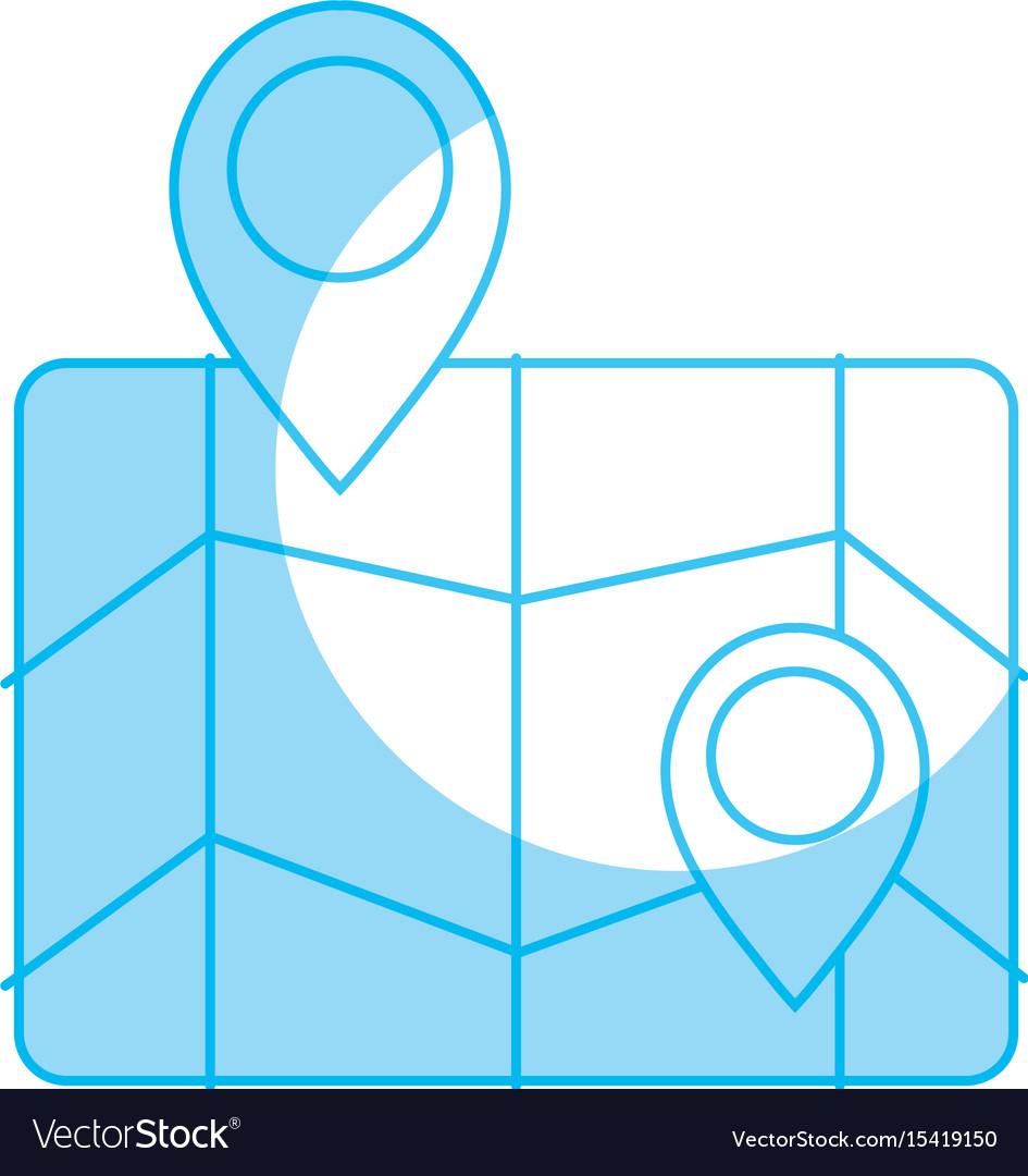 Silhouette geography map with points to location