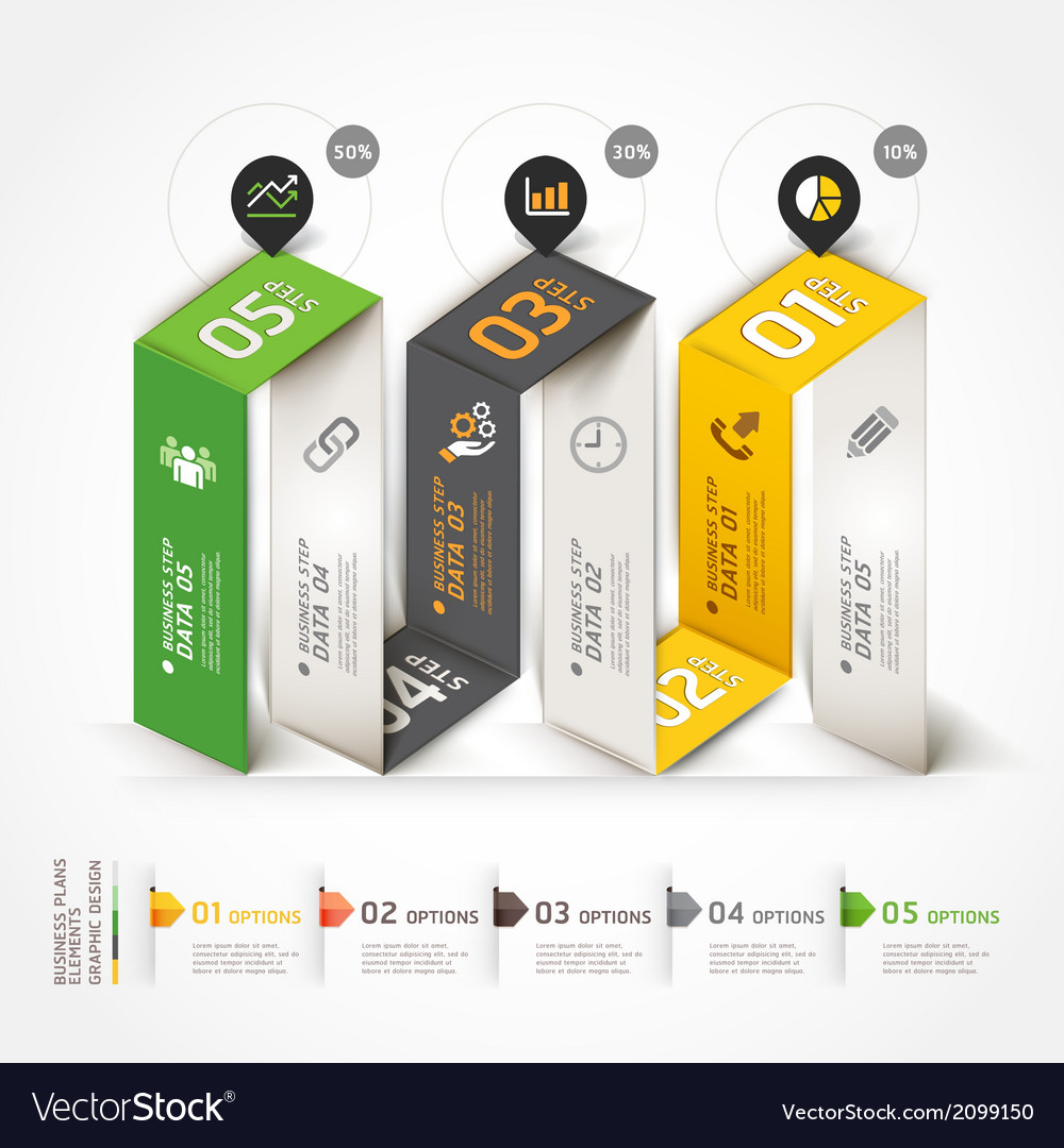 staircase business infographics origami template vector image