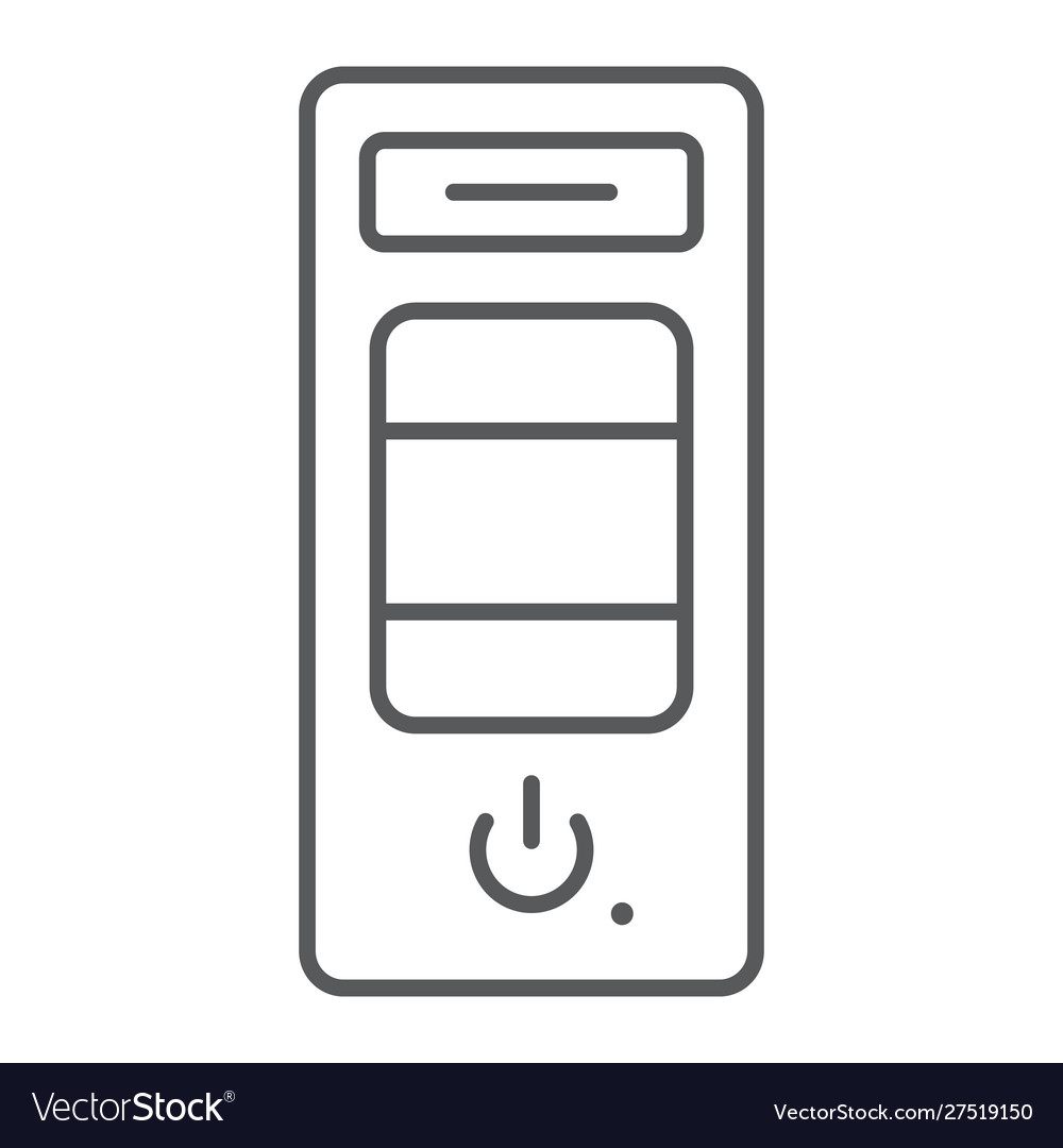 System unit thin line icon hardware and device