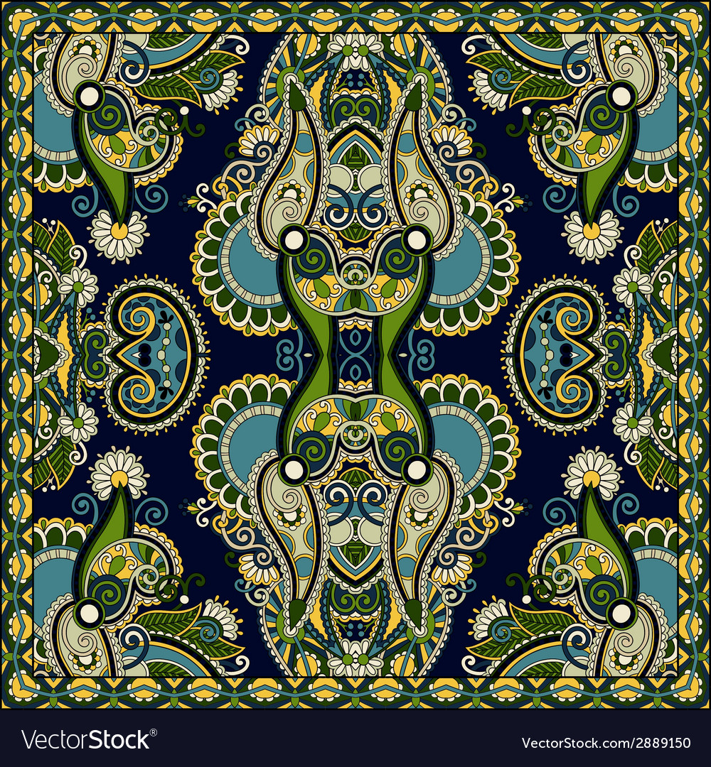 Traditional ornamental floral paisley bandanna Vector Image