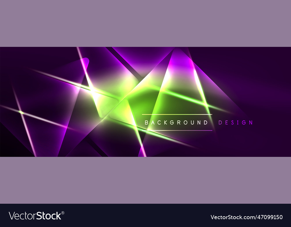 Vibrant geometric neon shiny line background a Vector Image