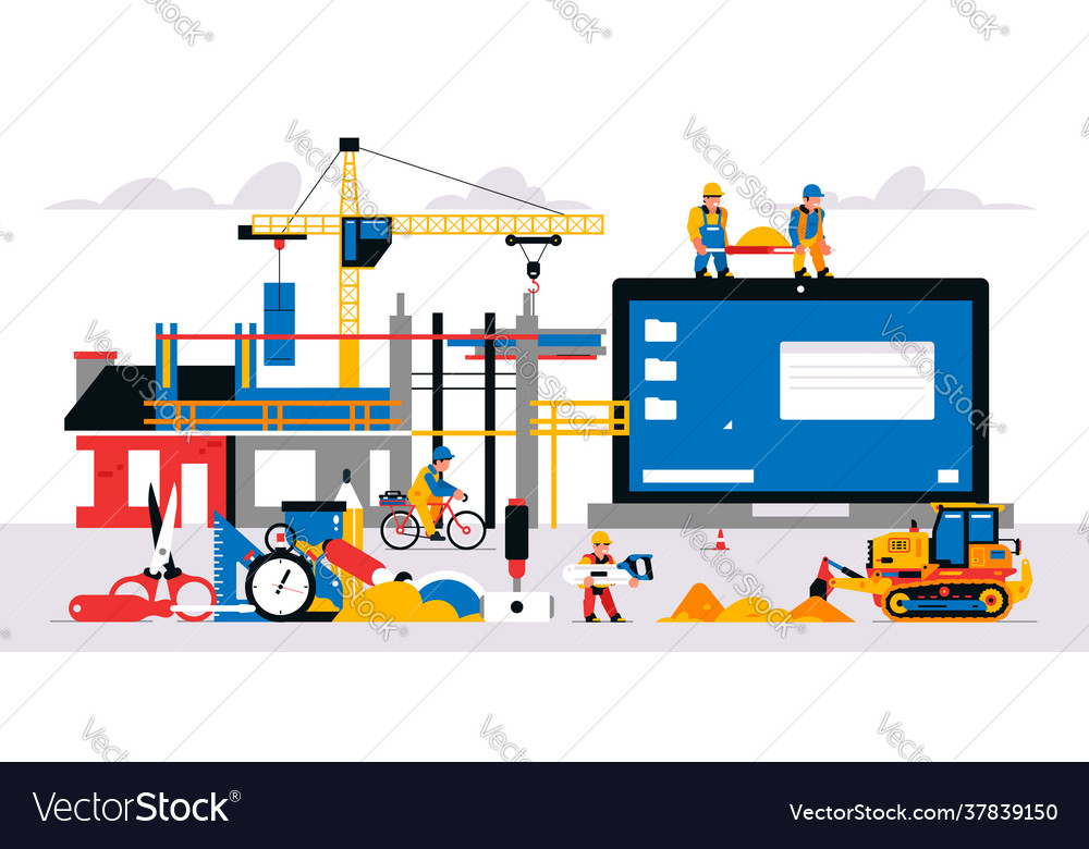 Website development at a construction site