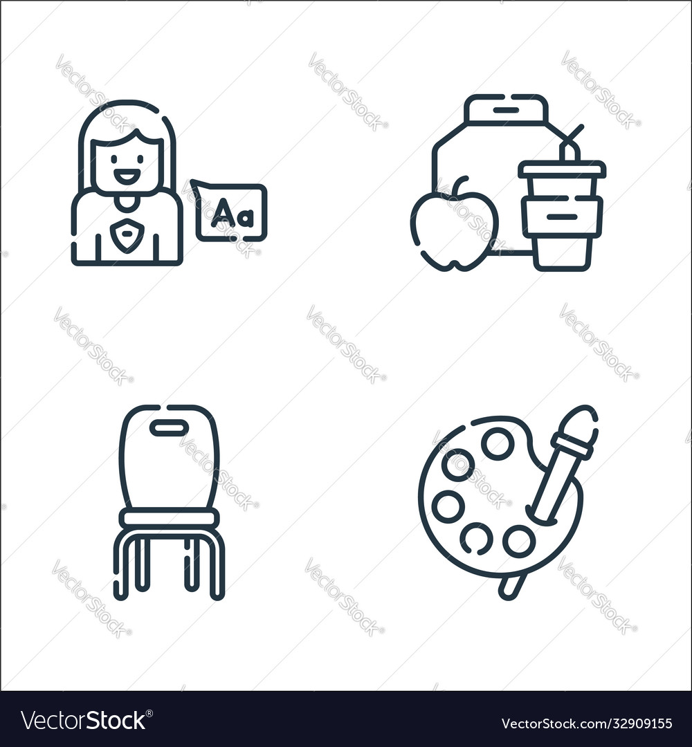 Academy line icons linear set quality Vector Image Academy line icons linear set quality