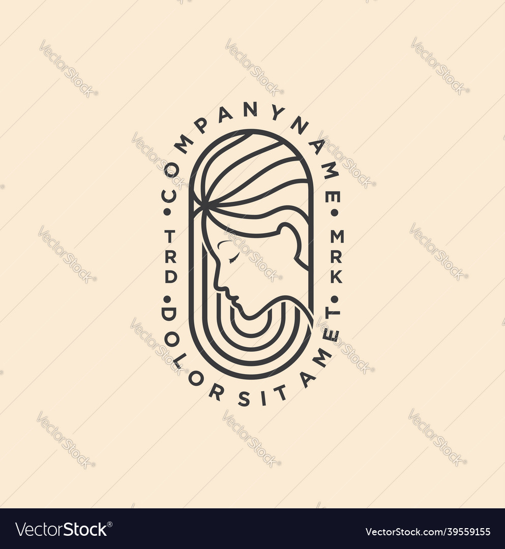 Beauty cosmetic line art logo template icon