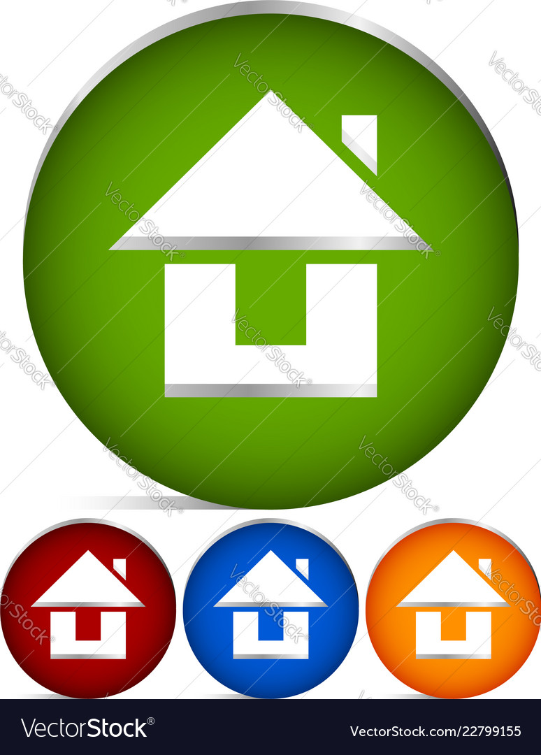 Cute House Cut In 3d Shape Royalty Free Vector Image