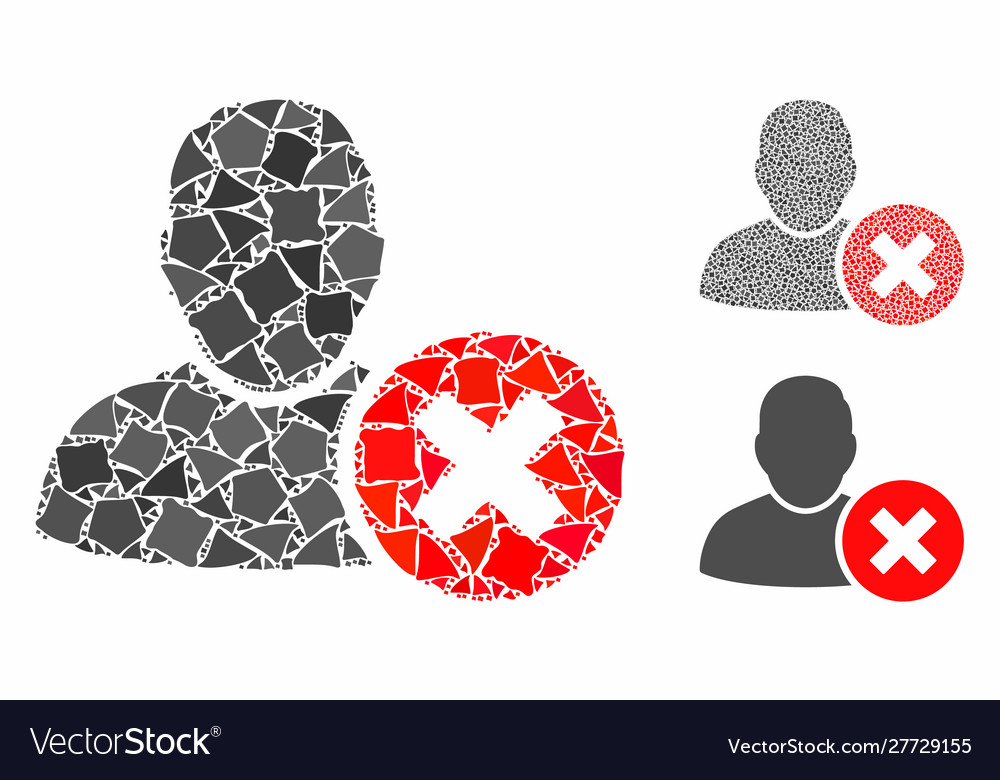 Delete user mosaic icon humpy pieces Vector Image Delete user mosaic icon humpy pieces