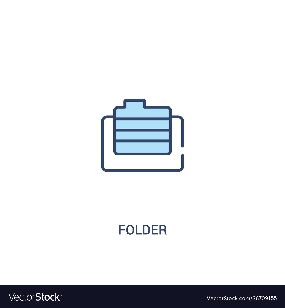 Folder concept 2 colored icon simple line element