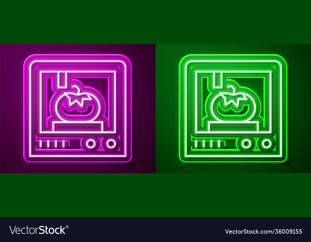 Glowing neon line 3d printing technology icon Vector Image