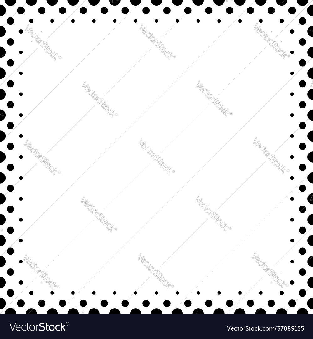 Halftone screentone square border frame design Vector Image Halftone screentone square border frame design