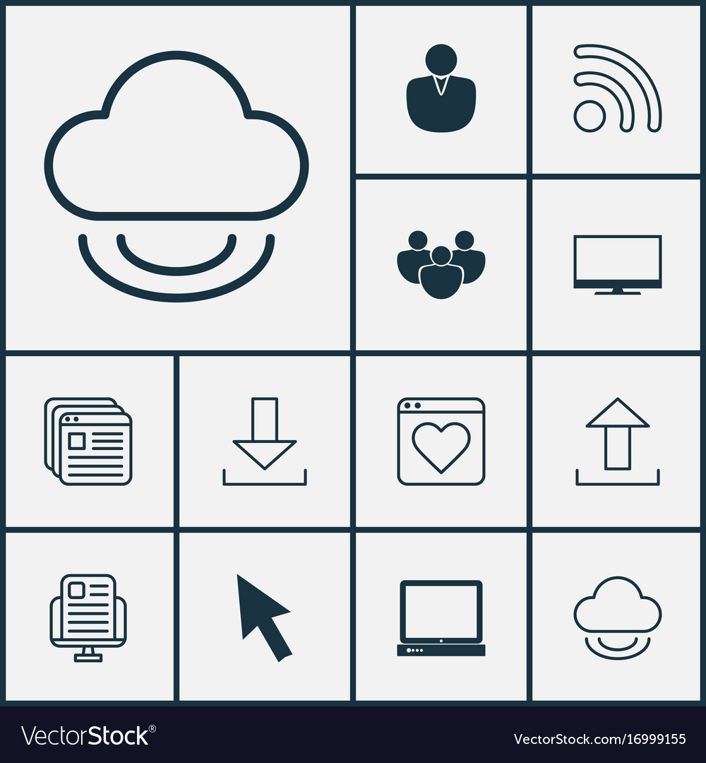Internet icons set collection of mouse down