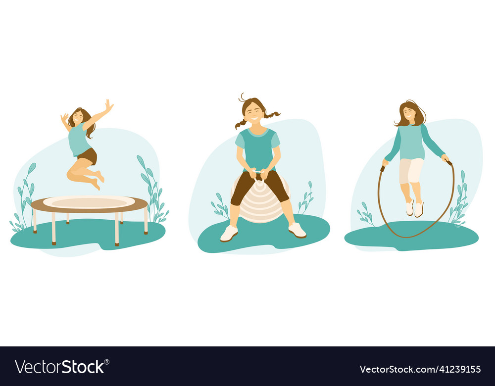 Kids playing games outdoor set Royalty Free Vector Image