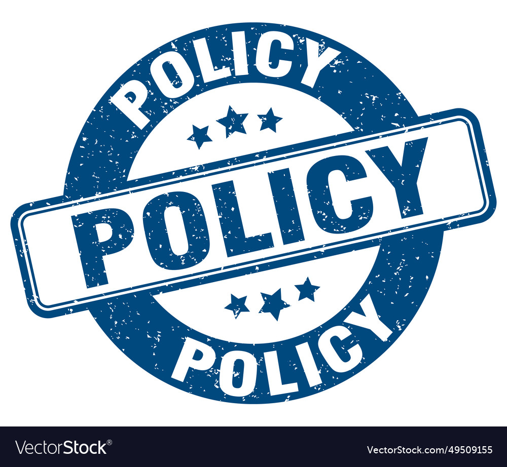 Policy stamp label round grunge sign Royalty Free Vector