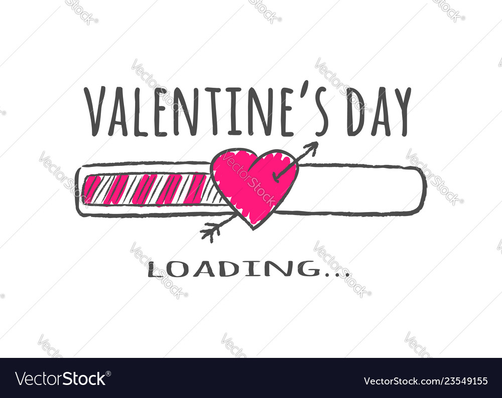 Progress bar - valentines day loading vector image Progress bar - valentines day loading