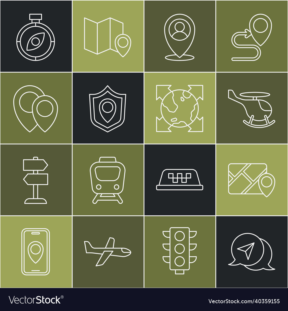 Set line infographic of city map navigation Vector Image