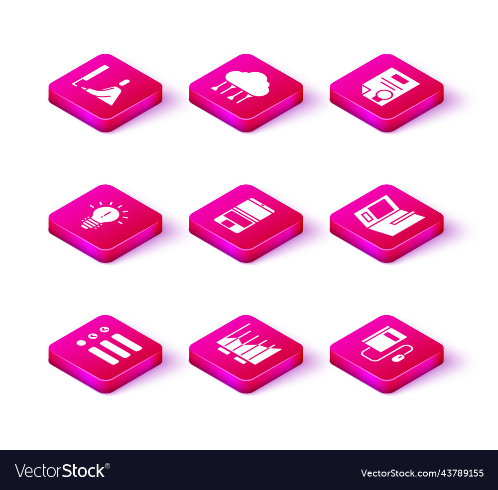 Set task list pie chart infographic light bulb vector image Set task list pie chart infographic light bulb