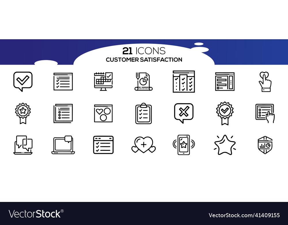 Simple set of customer satisfaction related line Vector Image Simple set of customer satisfaction related line