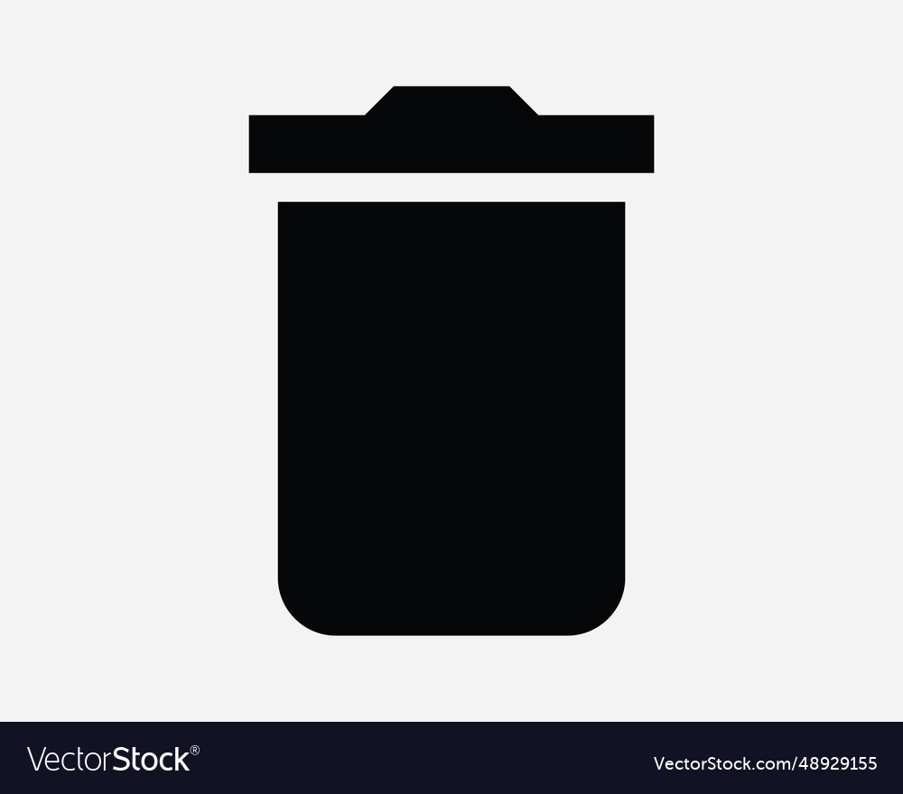 Trashcan icon dustbin dust bin trash can delete Vector Image