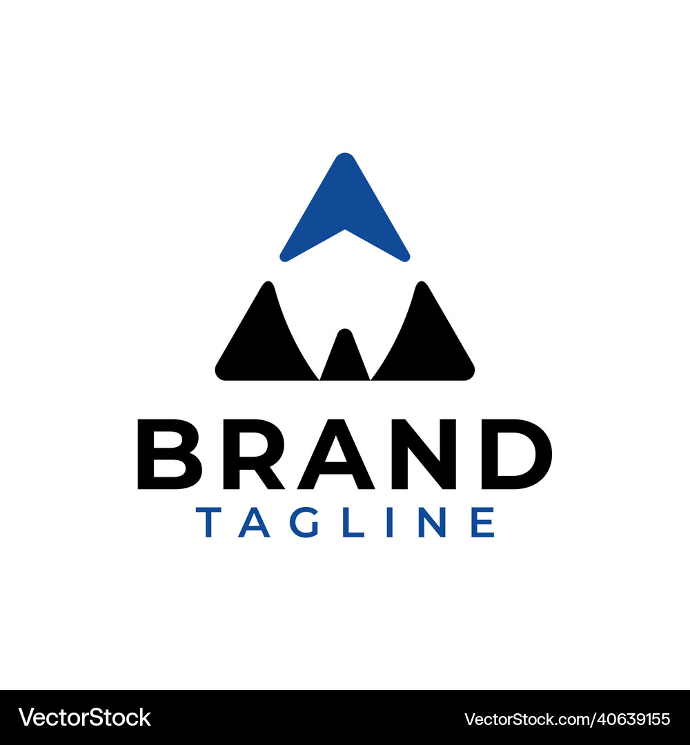 Triangle businessman with arrow up logo Royalty Free Vector