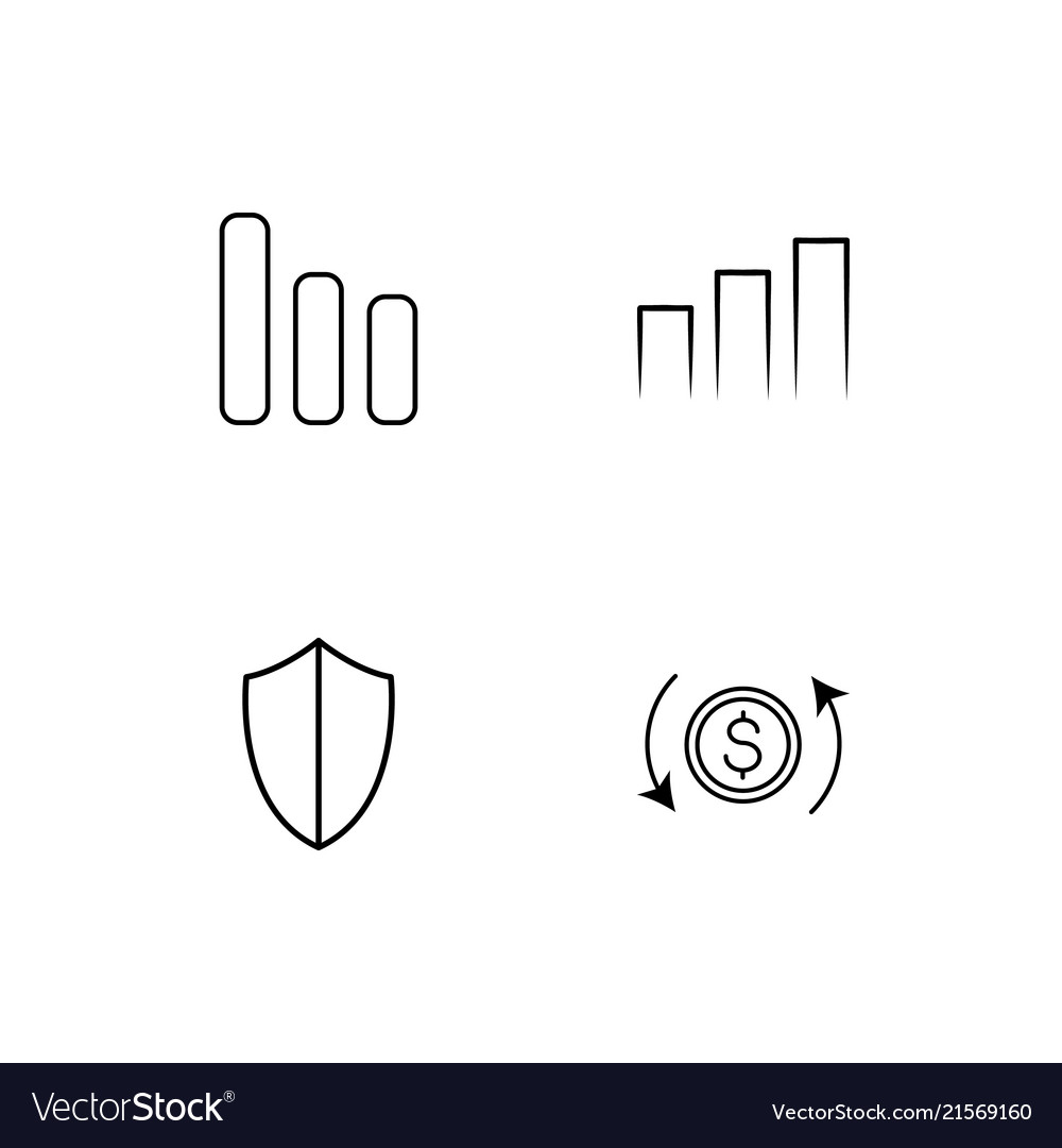 Banking linear icons set simple outline