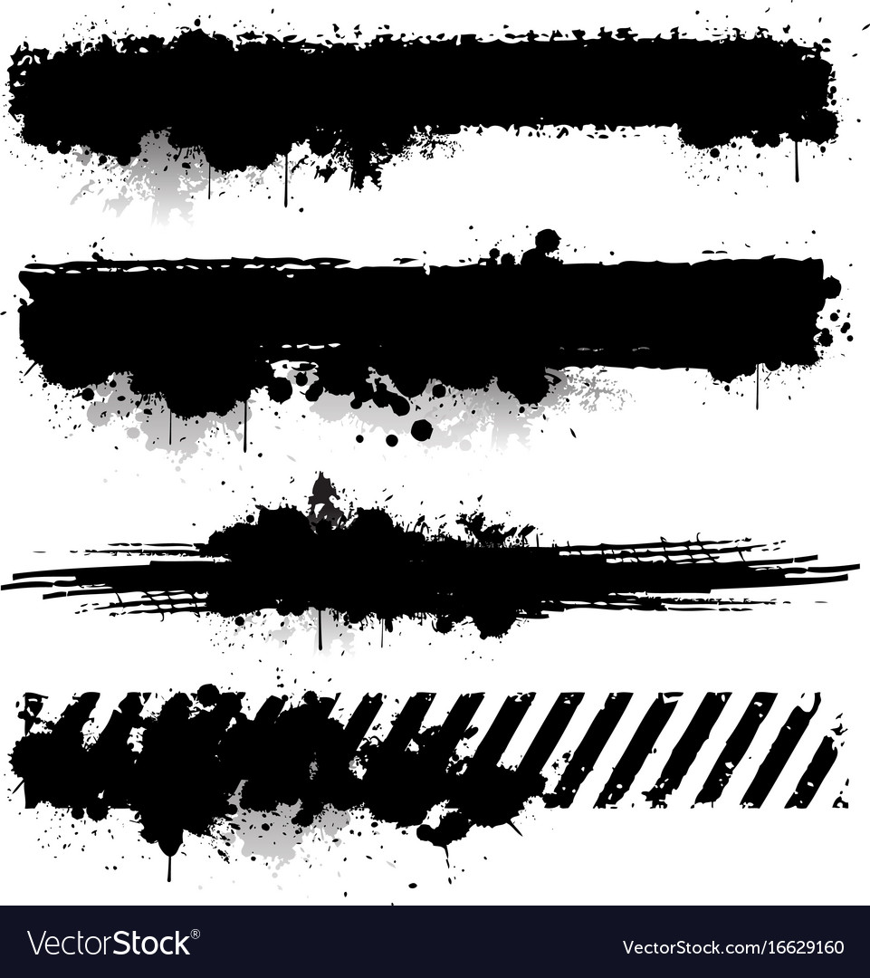 Black Ink Texture Banner Royalty Free Vector Image