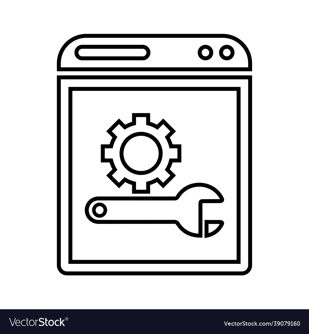 Browser optimization setting outline icon line
