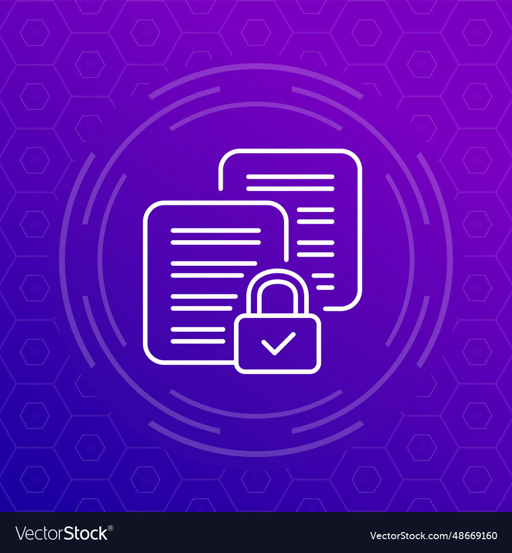 Document protection icon data security linear