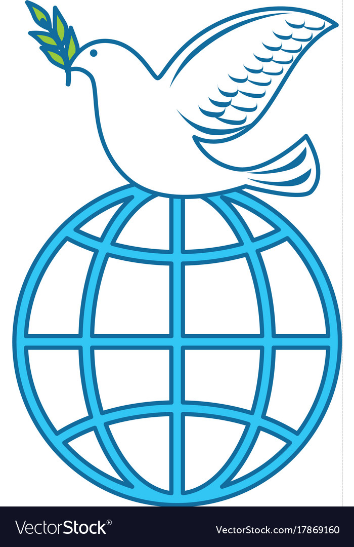 Dove of peace with planet