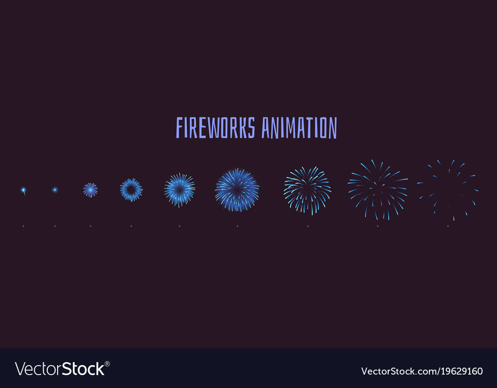 Fireworks explode effect burst sprites