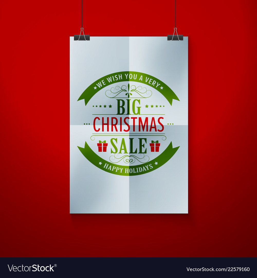 Frame on wall with christmas label Royalty Free Vector Image