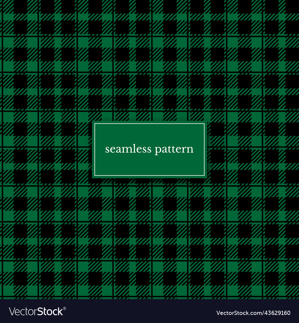 Green buffalo plaid color seamless pattern vector image Green buffalo plaid color seamless pattern