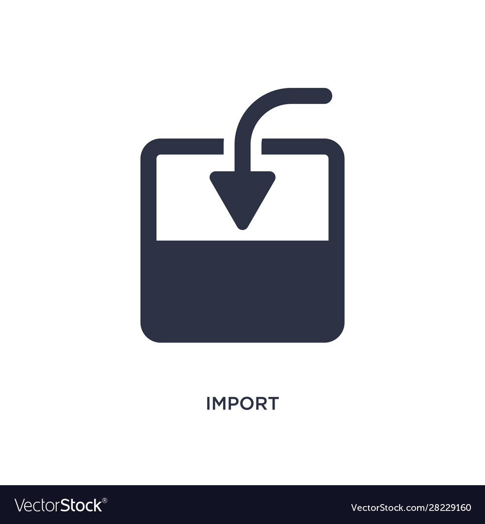 Import icon on white background simple element Vector Image Import icon on white background simple element