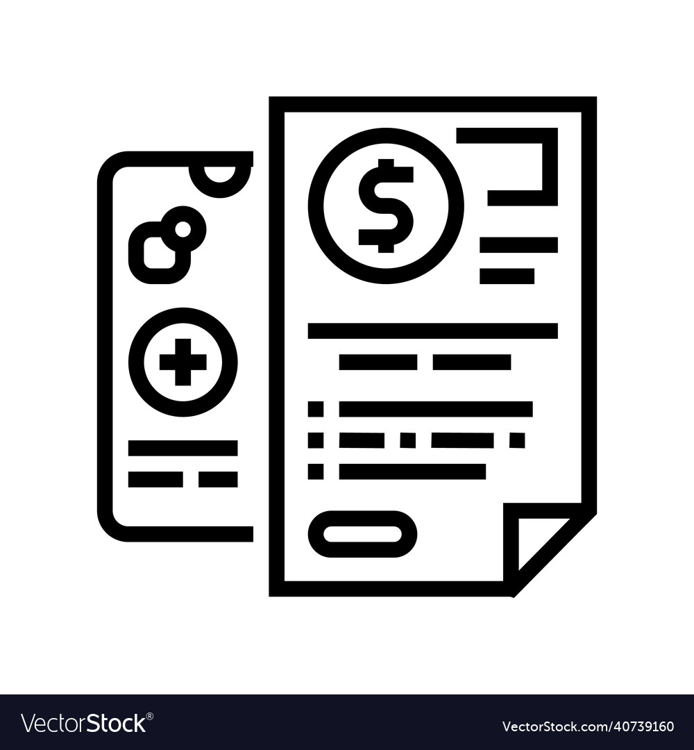 Insurtech documentation line icon vector image Insurtech documentation line icon