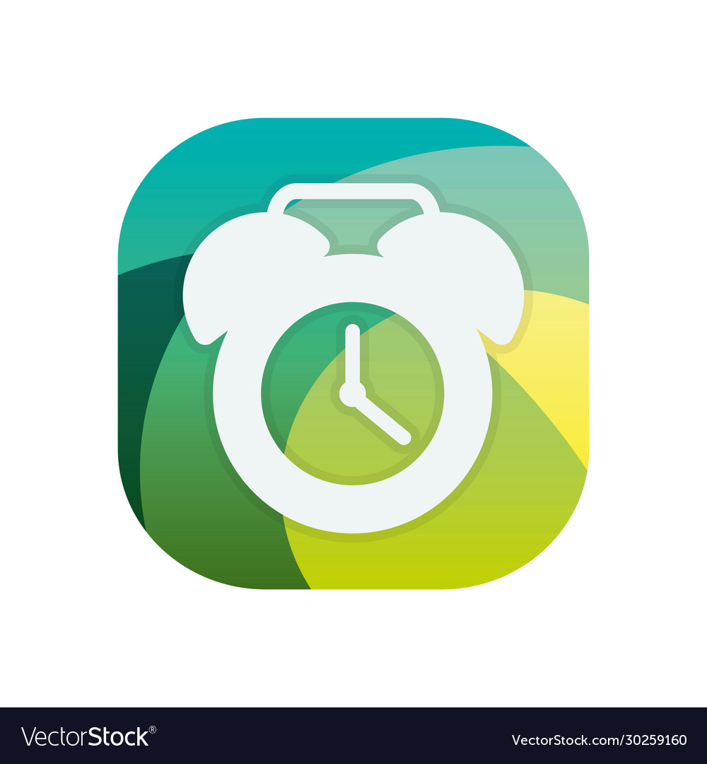 Isolated clock block flat style icon design