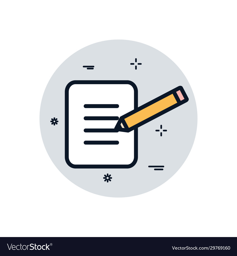 Isolated data document and pencil fill block style vector image Isolated data document and pencil fill block style